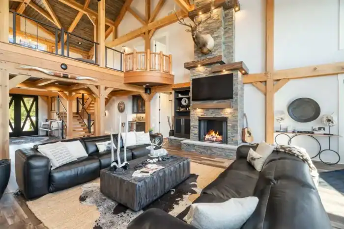 Eagle Lake Lodge custom log home built by Natural Element Homes